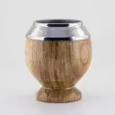 art. m080 Mate torpedo de lapacho con virola y fleje de acero inoxidable