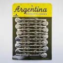 art. 520 Bombilla Argentina bronce niquelado desarmable caño largo repujado