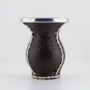 Mate calabaza forrado en eco cuero con virola de aluminio