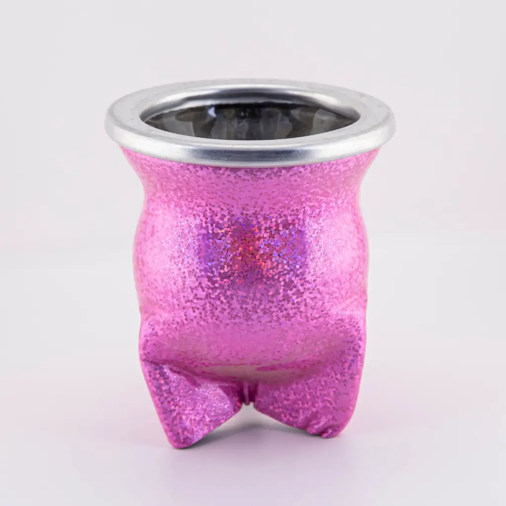 Mate de vidrio forrado en goma eva liso o estampado
