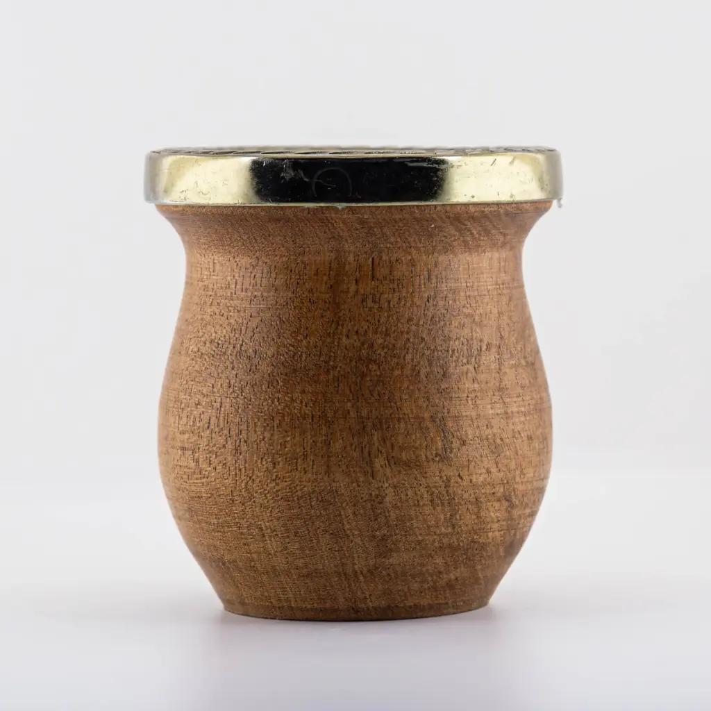 Mate de algarrobo con virola de zamak tallada