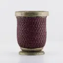 Mate de algarrobo forrado con virola y base de zamak tallada