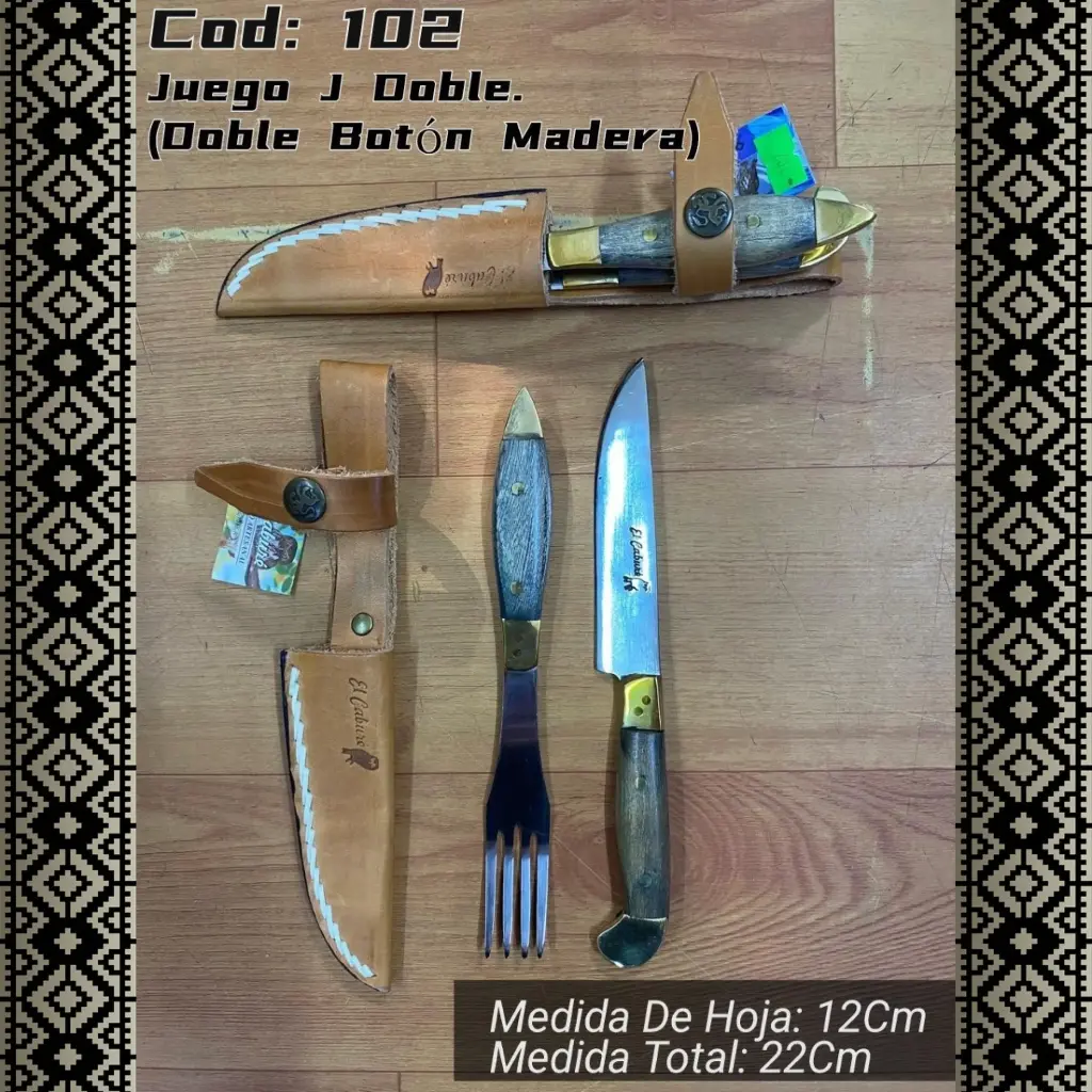 [c102] Juego J Doble (Doble Botón Madera)
