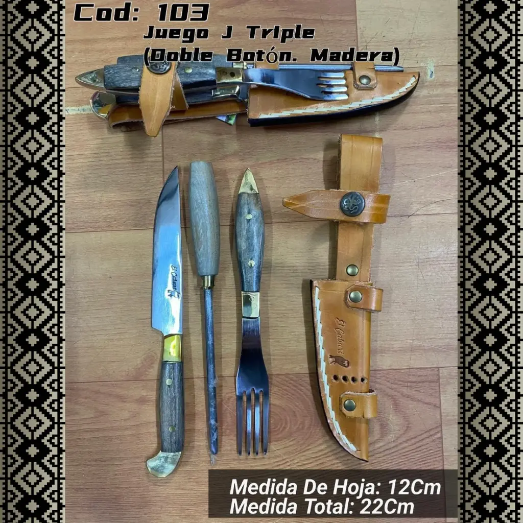 [c103] Juego J Triple (Doble Botón Madera)