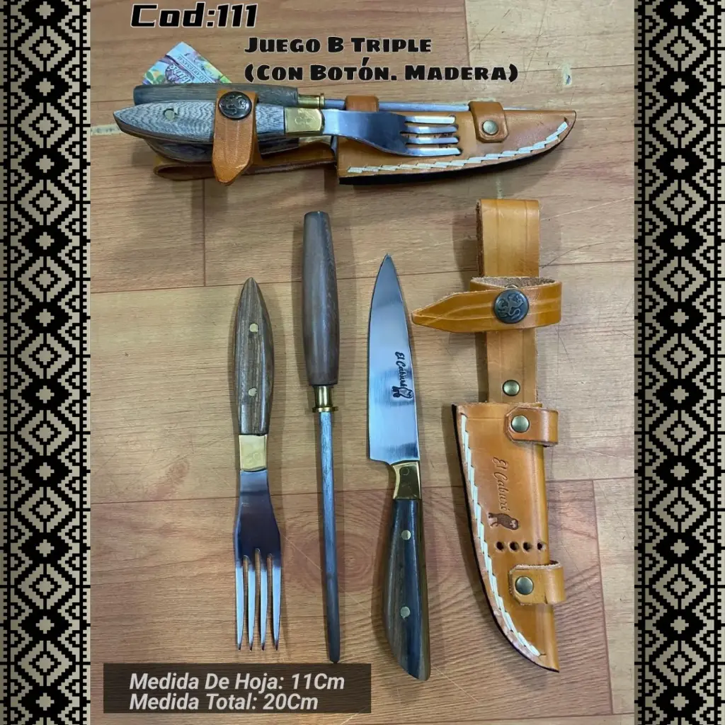 [c111] Juego B Triple (Con Botón Madera)