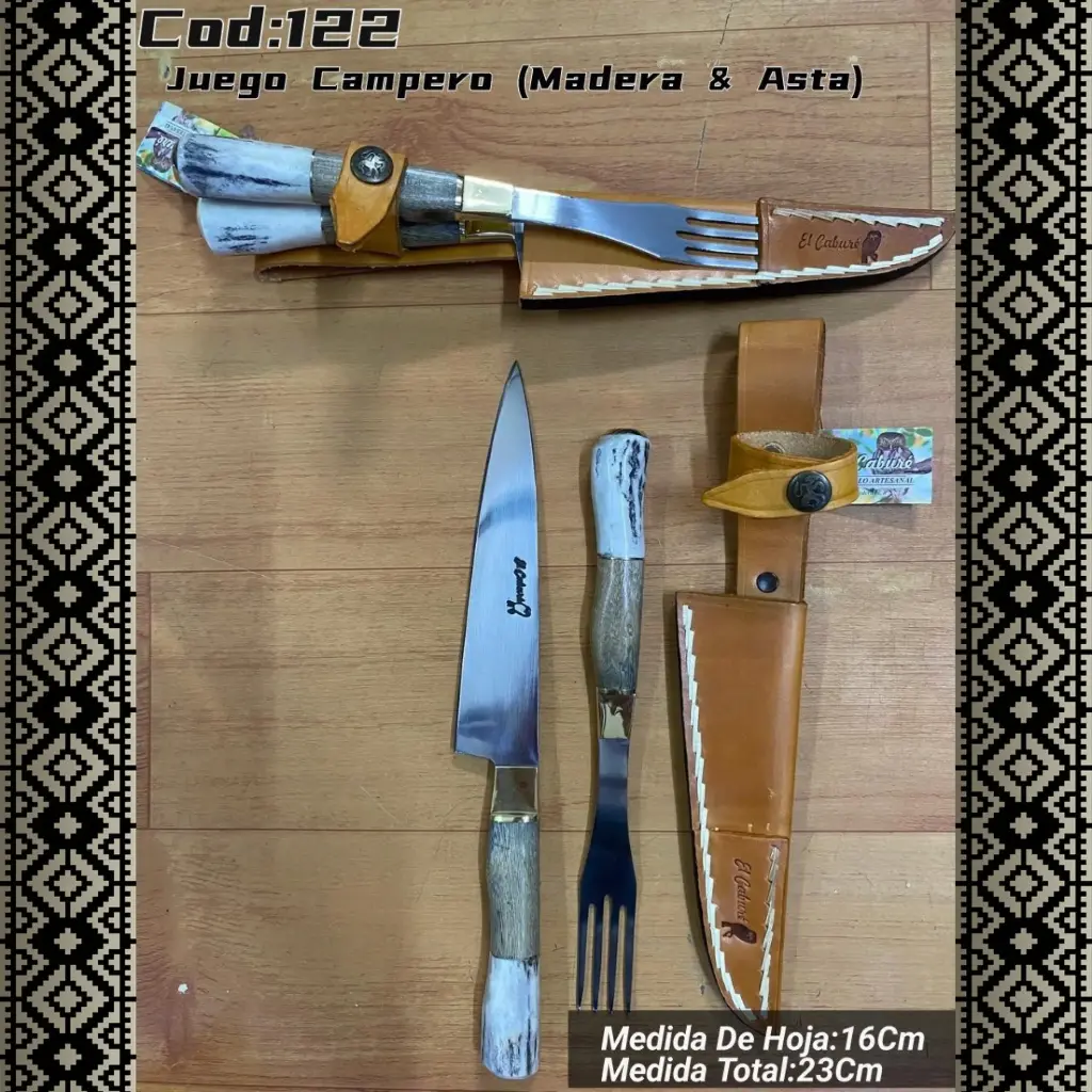 [c122] Juego Campero (Madera y Asta)
