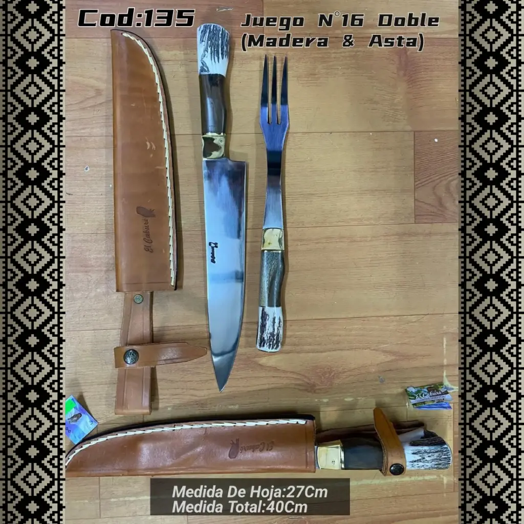 [c135] Juego N°16 Doble (Madera y Asta)
