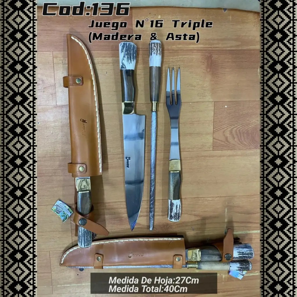 Juego N°16 Triple (Madera y Asta)