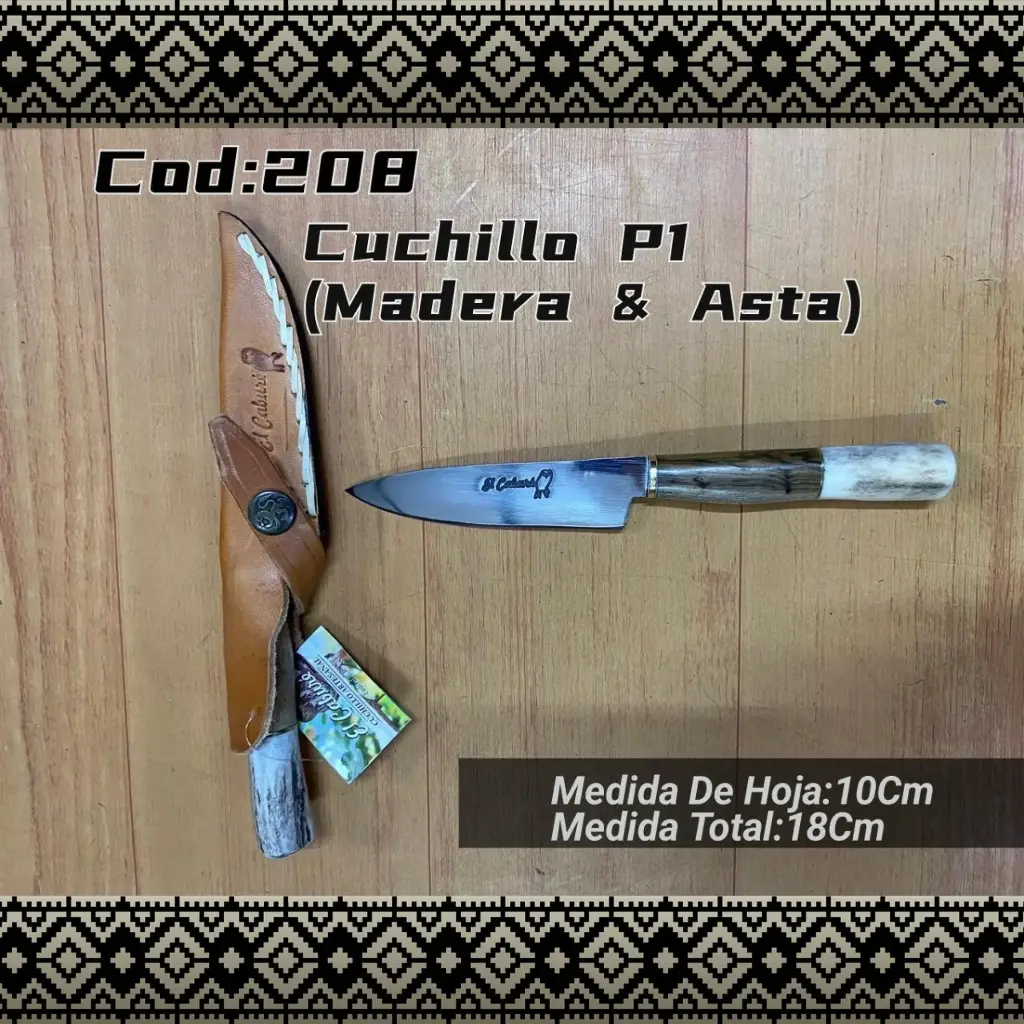 [c208] Cuchillo P1 (Madera y Asta)
