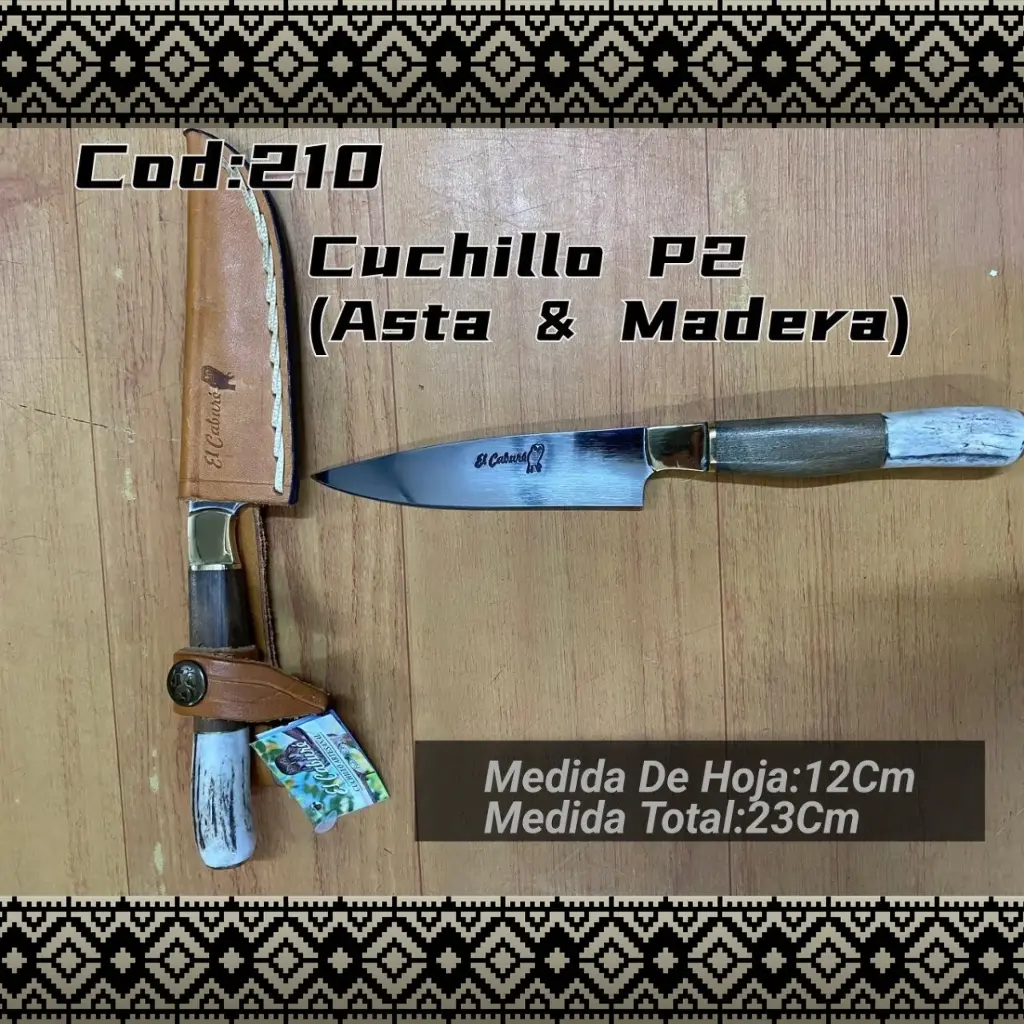 Cuchillo P2 (Con Botón. Madera y Asta)