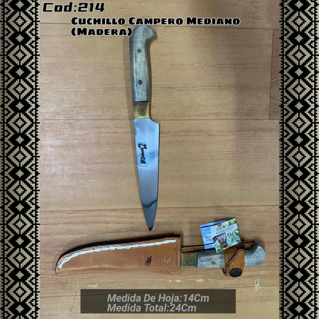 [c214] Cuchillo Campero Mediano (Madera)