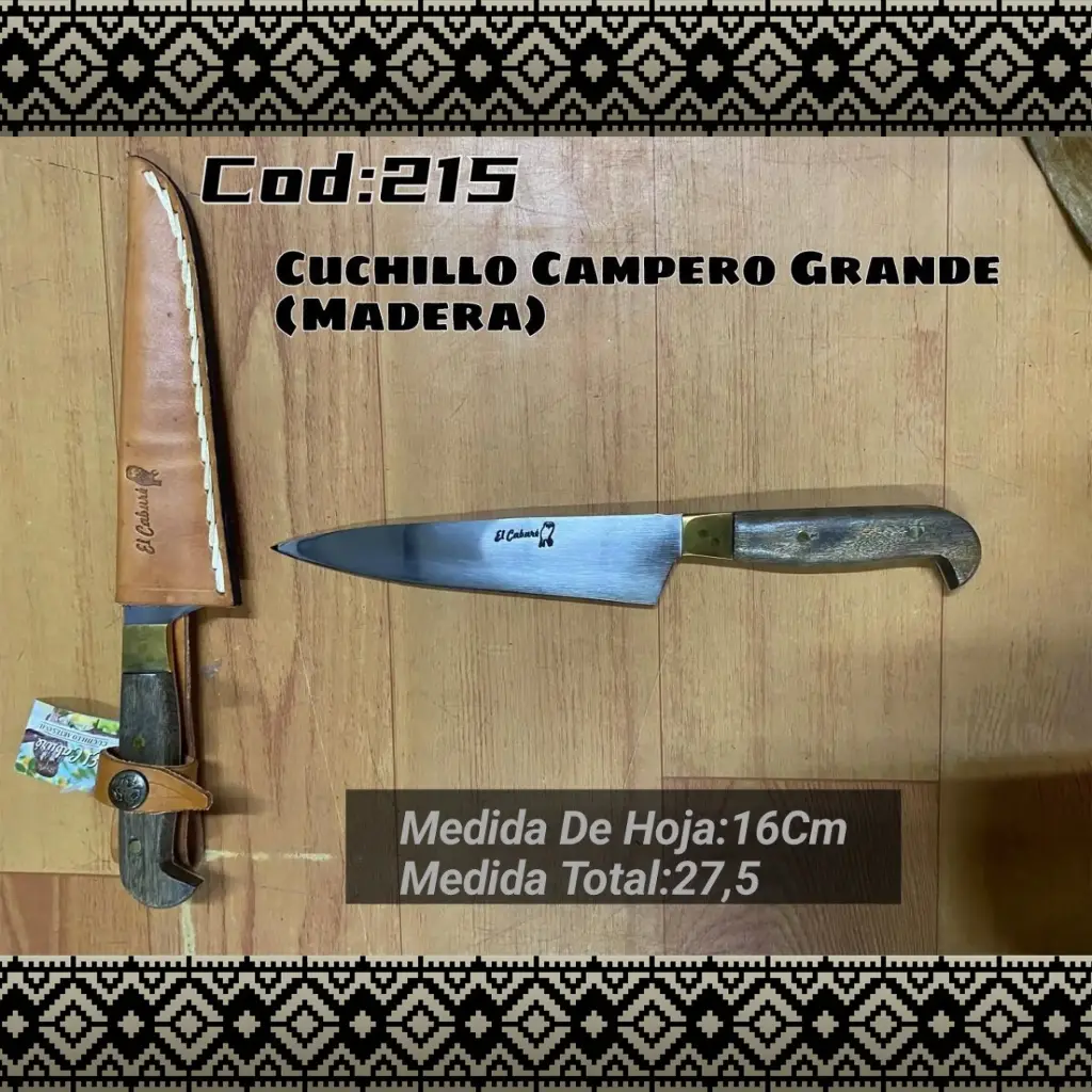 [c215] Cuchillo Campero Grande (Madera)