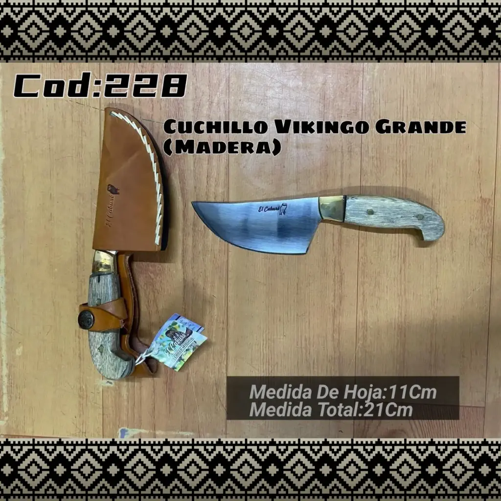 [c228] Cuchillo Vikingo Grande (Madera)