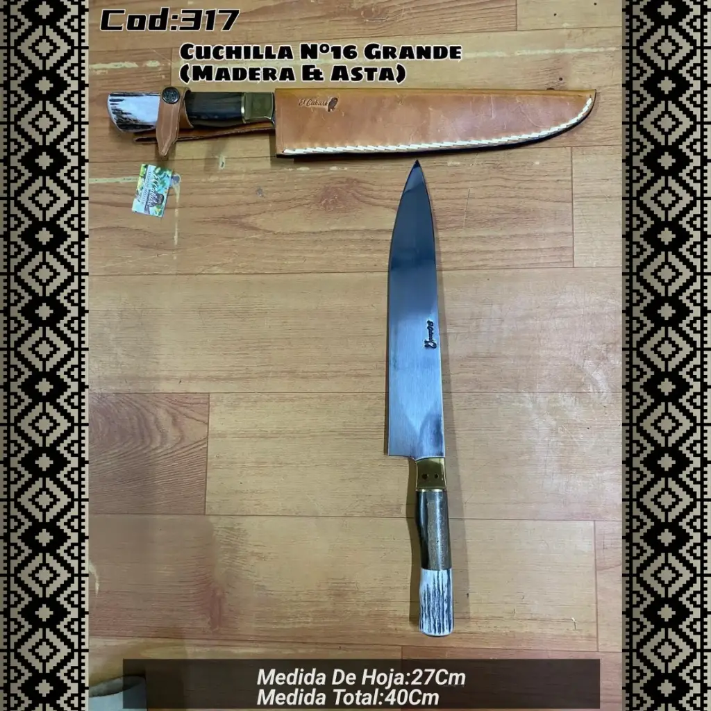Cuchilla N°16 Grande (Madera y Asta)
