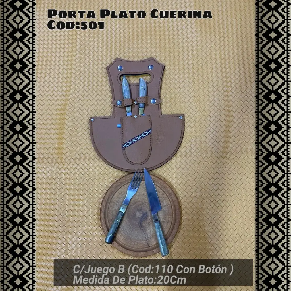 [c501] Porta Plato Doble con Juego B (Con Botón)