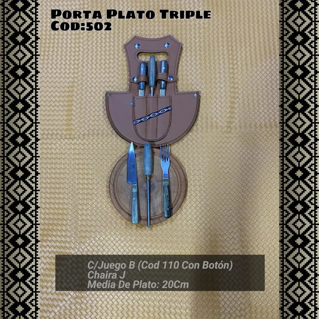 Porta Plato Triple con Juego B (Con Botón)