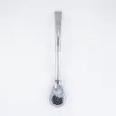 art. 121 Bombilla Alpaca Brasilera bañada en plata caño corto redondo pico de loro y coco paleta