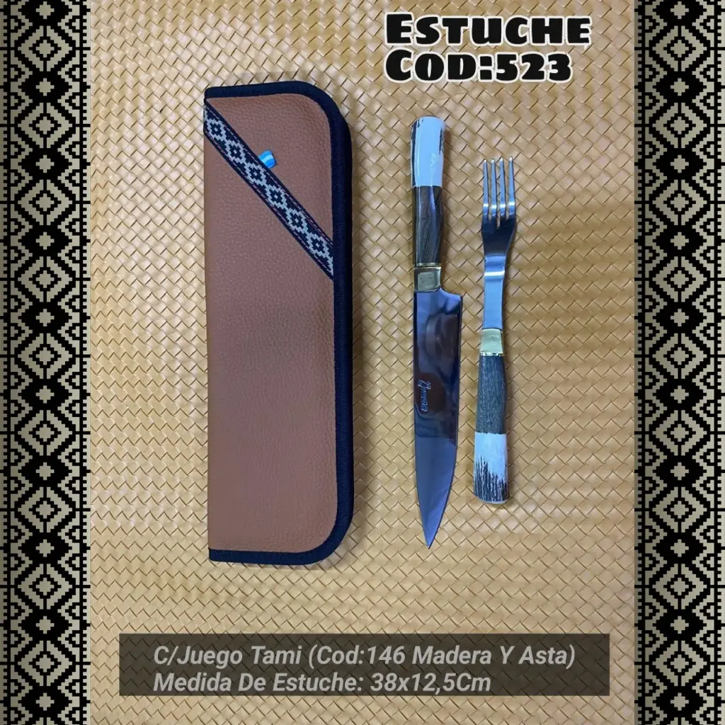 [c523] Estuche con Juego Tami (Madera y Asta)