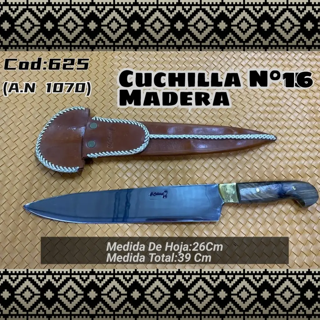 [c625] Cuchilla N°16 Acero Negro (Madera)