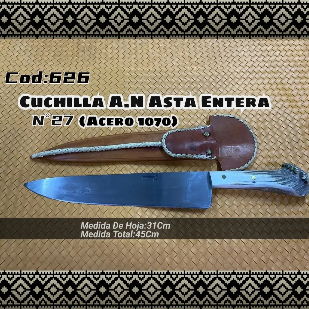 [c626] Cuchilla N°27 Acero Negro (Asta)