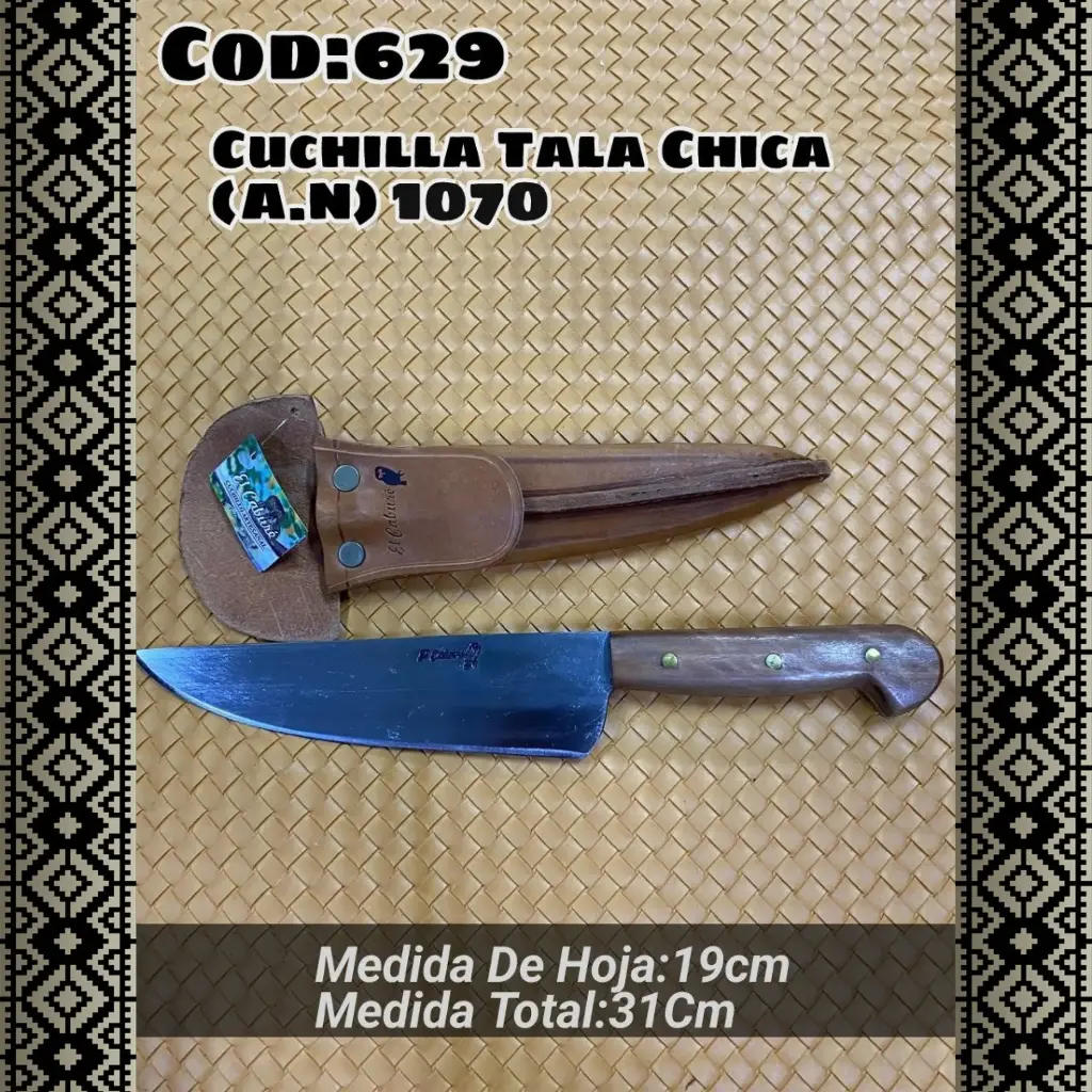 [c629] Cuchilla Tala Chica Acero Negro (Madera)