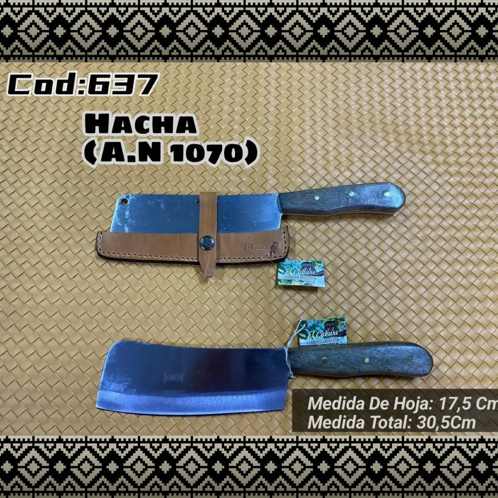 [c637] Hacha Acero Negro (Madera)