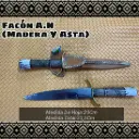 Facón Acero Negro (Madera y Asta)