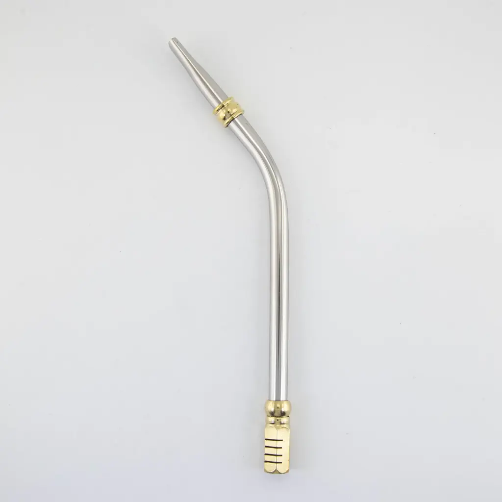 art. 1072 Bombilla Malón Acero Inoxidable caño largo redondo con coco tambor y virola de bronce y pico de loro