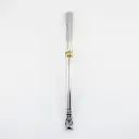 art. 945 Bombilla Malón Acero Inoxidable caño corto redondo con virola de bronce y pico de loro