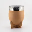 art. m014 Mate Imperial de cuero vaqueta calabaza con virola y fleje de acero inoxidable