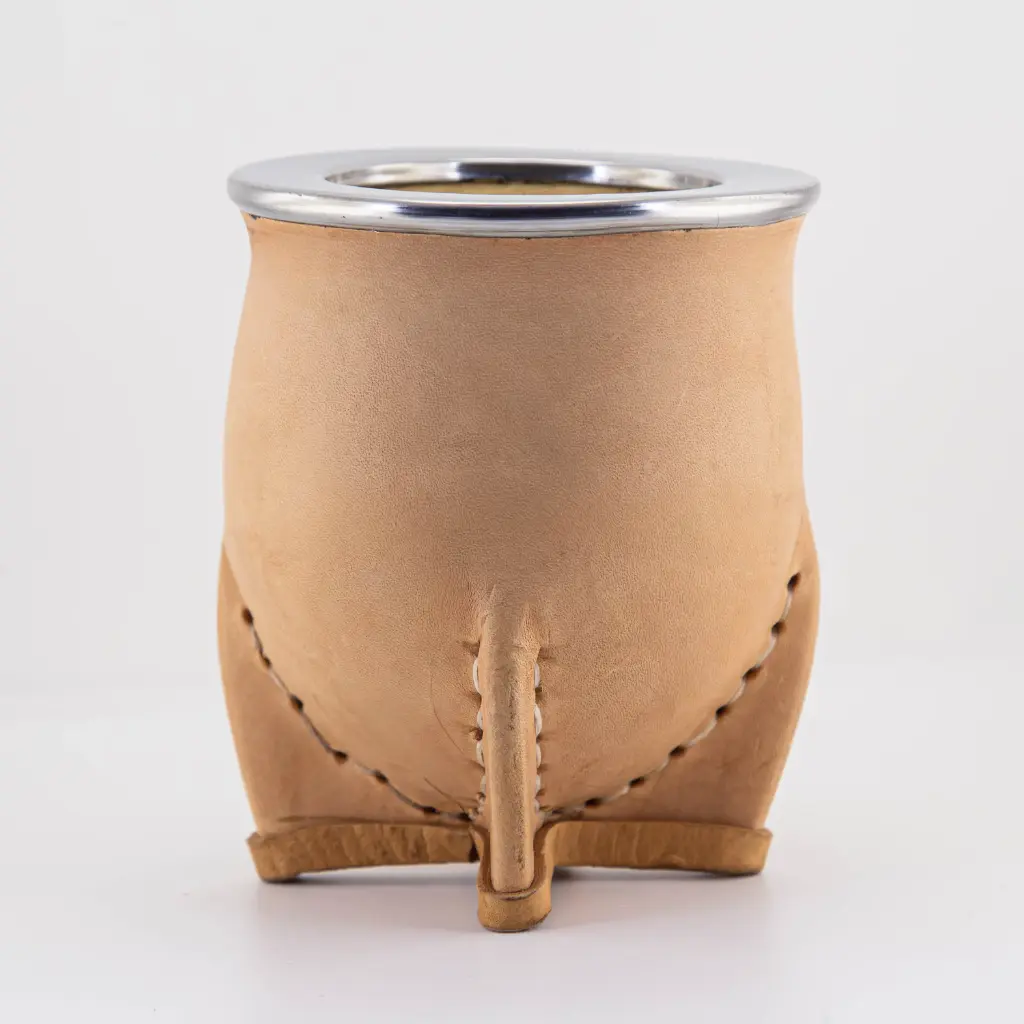 Mate Camionero con virola de acero inoxidable forrado cuero
